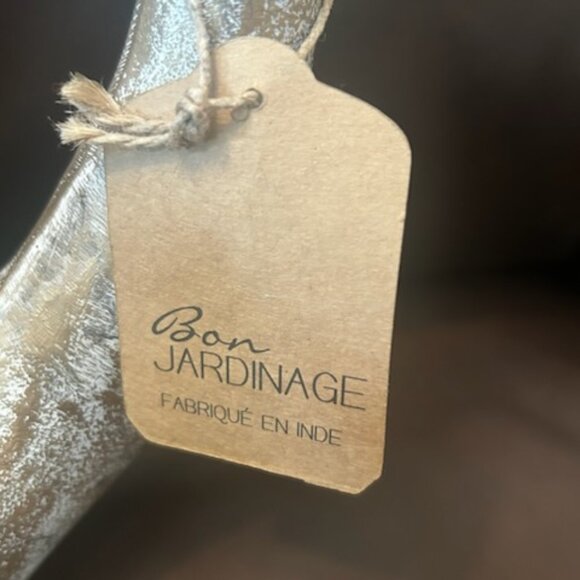 NWT Vintage Large Brassy Swan Planter Rustic Style Distressed Look Flower Pot - Picture 10 of 12